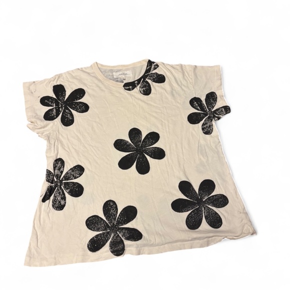 The Great cream black floral flower t shirt Size 2 (Medium) - Picture 1 of 5